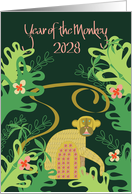 Chinese New Year, Year of the Monkey 2028, With Jungle Monkey card