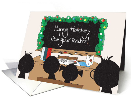 Hand Lettered Christmas from Teacher Blackboard with... (1409582)