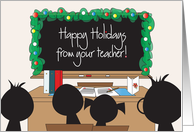Hand Lettered Christmas from Teacher Blackboard with Student Audience card
