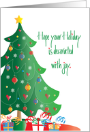 Christmas for Organ Donor with Joyfully Decorated Tree card