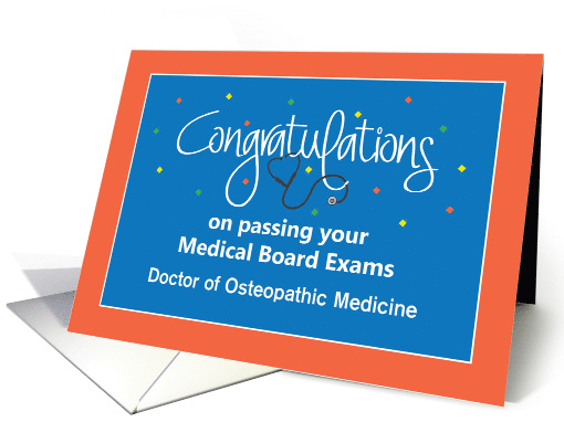 Passing Medical Board Exams, Doctor of Osteopathic Medicine card