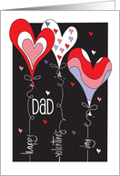 Hand Lettered Valentine’s Day for Dad with Heart-Shaped Balloons card