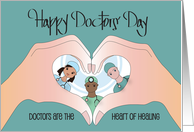 Hand Lettered Doctors’ Day 2025 Heart Hand with Trio of Doctors card