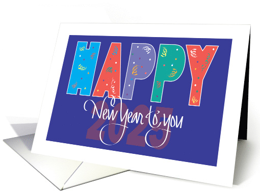 Hand Lettered Happy New Year's 2025 with Colorful... (1414284)