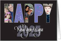 Happy New Year 2025 Custom Photo Card with Hand Lettering card