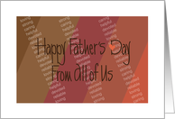 Father’s Day from All of Us, Diagonal Wording on Brown & Orange card