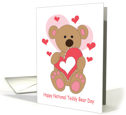 National Teddy Bear Day, Bear with Hearts for September 9th card