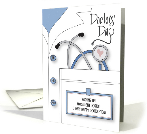 Hand Lettered Doctors' Day 2025 White Jacket Stethoscope... (1416808)