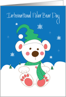 International Polar Bear Day, with Polar Bear in Wool Scarf & Hat card