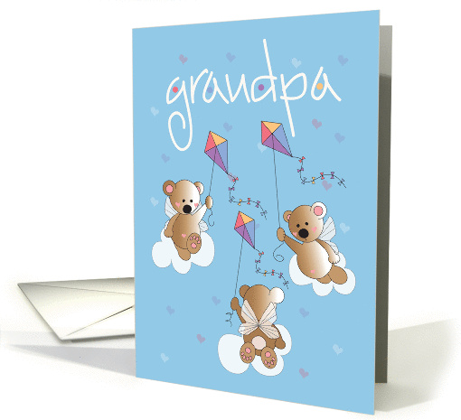 Grandparents Day for Grandpa, Angelic Bears with Kites card (1417800)