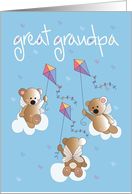 Grandparents Day for Great Grandpa, Trio of Angelic Bears & Kites card