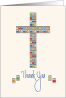 Thank you Volunteer Church Food Pantry, Cross Stacked Cans card