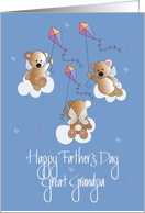 Father’s Day for Great Grandpa, Angel Bears with Colorful Kites card