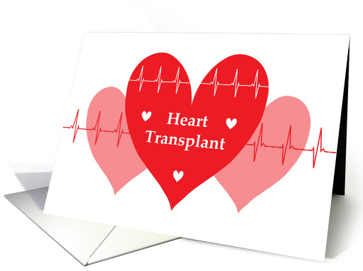 Heart Transplant Get Well, Trio of Hearts and Heart Rhythm card