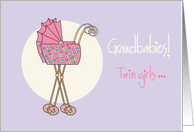 Becoming a Grandma to Twin Girls, with Pink Strollers card
