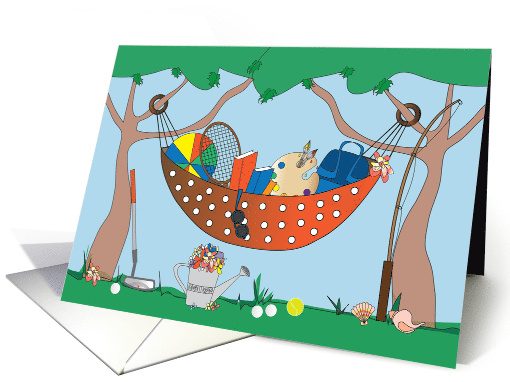 Retirement Congratulations Hammock Filled with Retirement Fun card