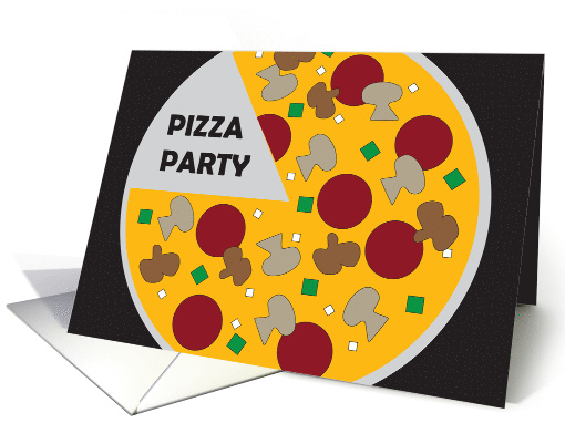 Invitation to Pizza Party with Large Yummy Combination Pizza card