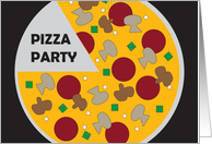 Invitation to Pizza Party with Large Yummy Combination Pizza card