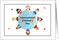 International Children’s Day, With Culturally Diverse Kids & World card