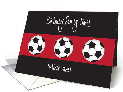 Birthday Party Invitation for Kids Soccer Ball Theme with... (1422714)