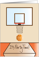 Birthday Party Invitation for Kids with Basketball Theme card