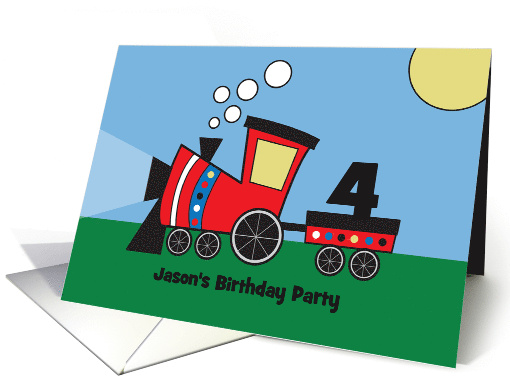 Birthday Party Invitation for Kids with Red Train Custom... (1422748)