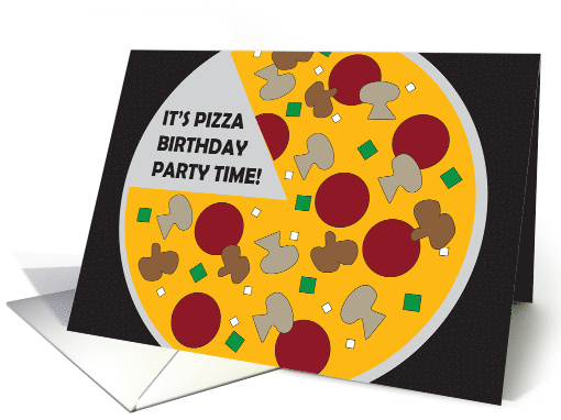 Birthday Party Invitation for Kids, Pizza Party with Pizza card