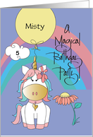 Unicorn Magical Birthday Party Invitation with Custom Name and Age card