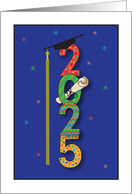 Graduation for 2025 Stacked Date with Mortarboard and Diploma card
