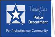 Thank You to Police Department, Star & Protecting Community card