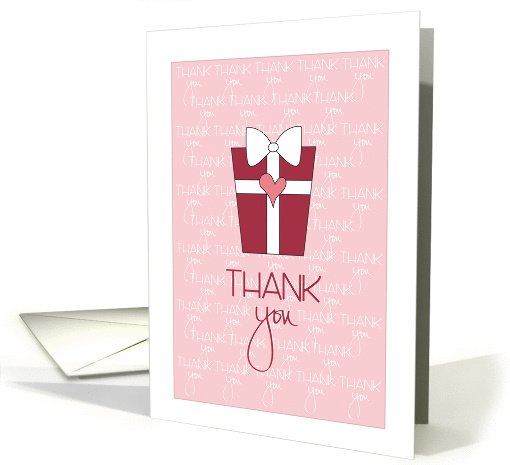 Thank You for Valentine's Gift, Package with Heart and Bow card