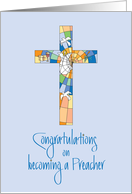 Congratulations Clergy Installation for Preacher with Colorful Cross card
