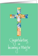 Congratulations Clergy Installation for Minister with Colorful Cross card