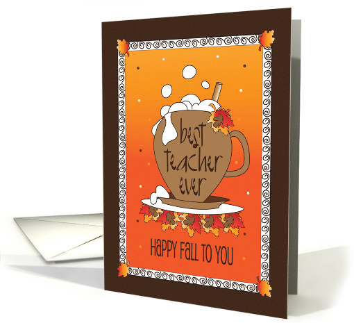 Hand Lettered Halloween for Teacher Happy Fall Coffee Cup... (1424980)