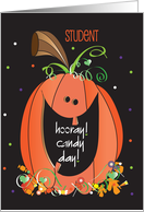 Halloween for Student Hooray Candy Day Jack O’ Lantern with Treats card
