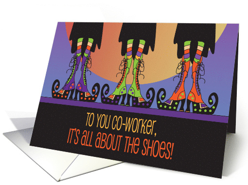 Halloween for Co-Worker It's All About the Shoes Witch Boot Trio card