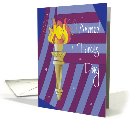 Armed Forces Day, American Flag and Statue of Liberty Torch card