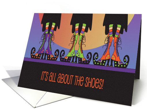 Halloween It's All About the Shoes Trio of Curly Toed Witch Boots card