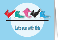 Business Favorite Expression, Let’s Run with This, Running Shoes card