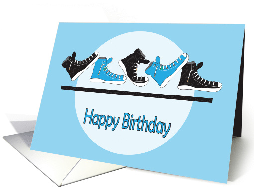 Birthday for Guy Runner, Black & Turquoise High Top Sneakers card