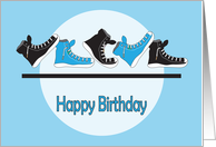 Birthday for Guy Runner, Black & Turquoise High Top Sneakers card