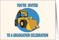 Graduation Invitation for Heavy Equipment Operator with Front Loader card