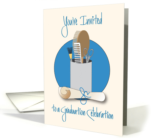 Invitation to Graduation Party for Beautician with Beauty... (1429700)