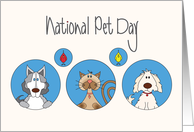 National Pet Day, with Two Dogs, Cat and Two Birds card