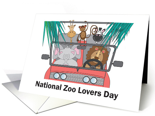 National Zoo Lovers Day, Carful of Zoo Animals card (1429714)