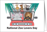 National Zoo Lovers Day, Carful of Zoo Animals card