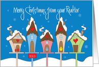 Christmas from Realtor, Neighborhood of Birdhouses on Poles card