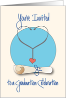 Invitation to Nursing Graduation Party with Stethoscope and Diploma card