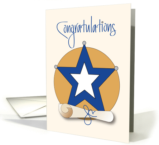 Graduation Congratulations for Police Academy, with Star card
