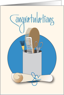 Graduation Congratulations Beautician, Beauty Supplies & Diploma card